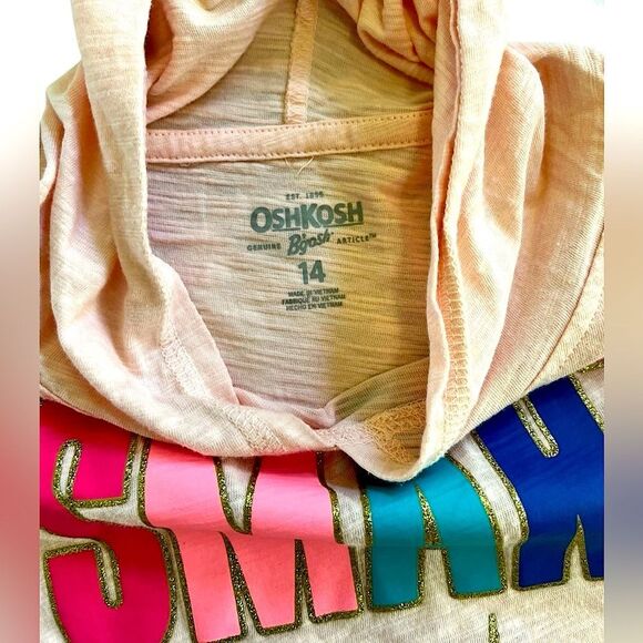 🌴 OshKosh Smart and Strong Hooded Tee Size 14 - Picture 5 of 10